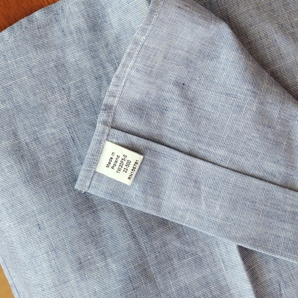 Ledbury blue linen blend short sleeve - Picture 3 of 7